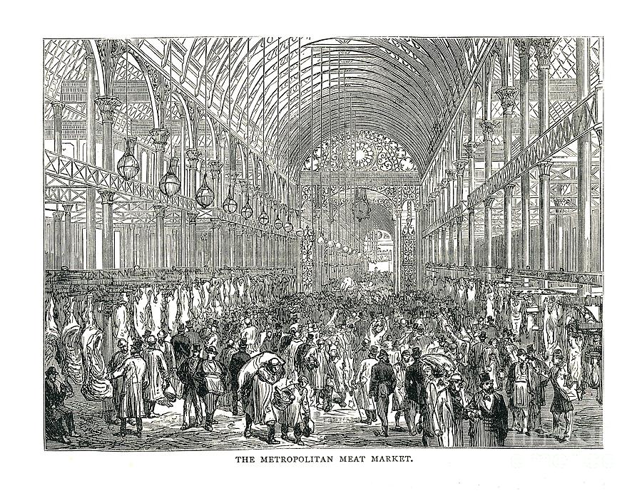 The Metropolitan Meat Market, 1878 Drawing by Print Collector