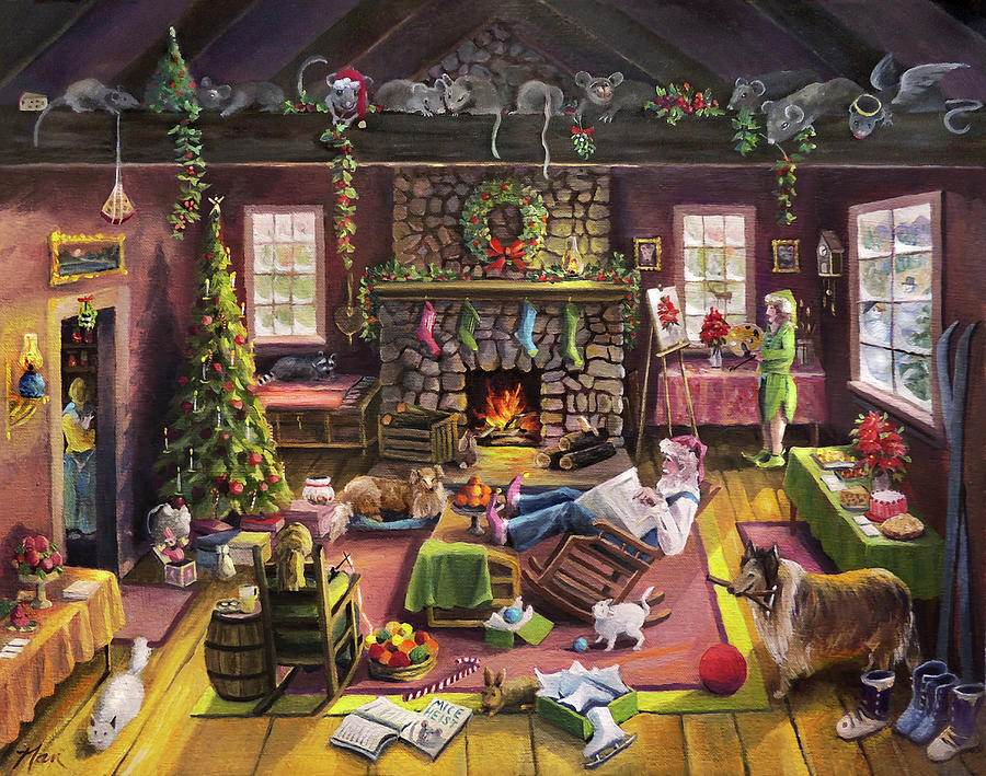 The Micey Christmas Heisty Painting by Nancy Griswold