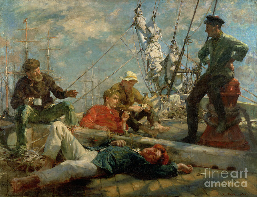 The Midday Rest Sailors Yarning 1906 Painting by Henry Scott Tuke ...