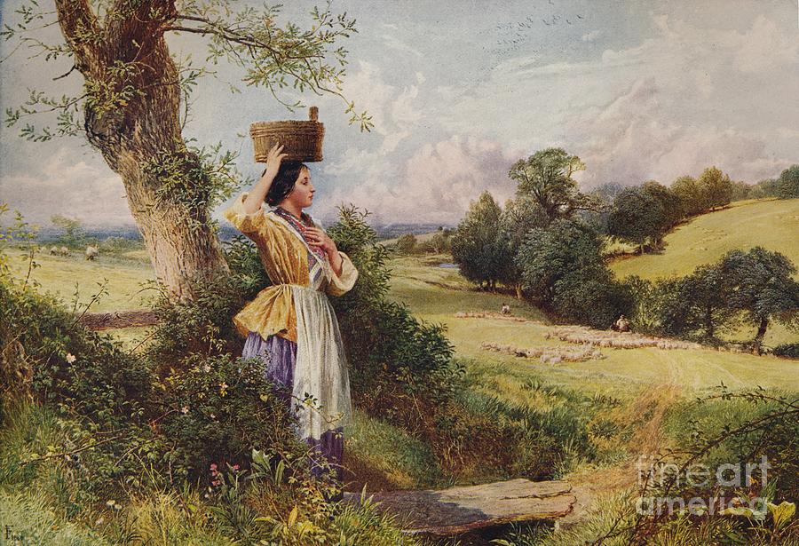 The Milkmaid Drawing by Print Collector