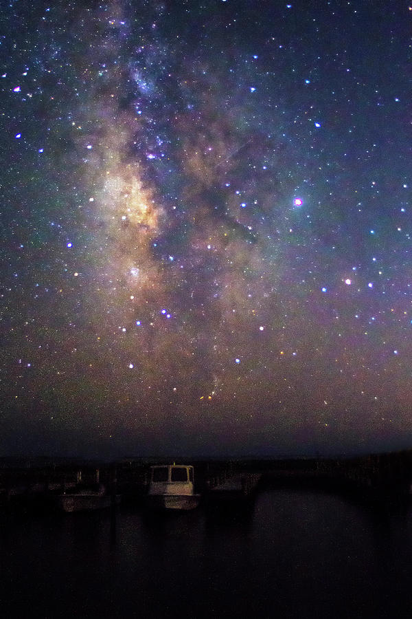 The Milkyway Over Harkers Island Boats Photograph