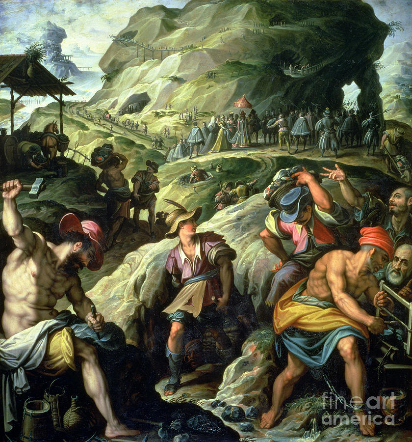 The Mine, 1572 Painting by Jacopo Zucchi