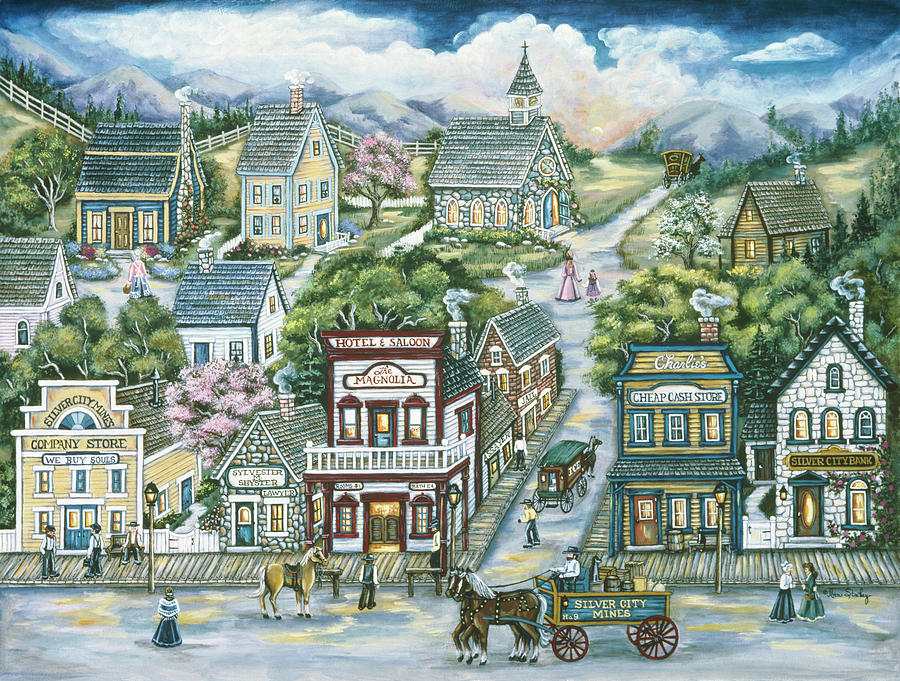 The Mining Town Of Silver City Painting by Ann Stookey