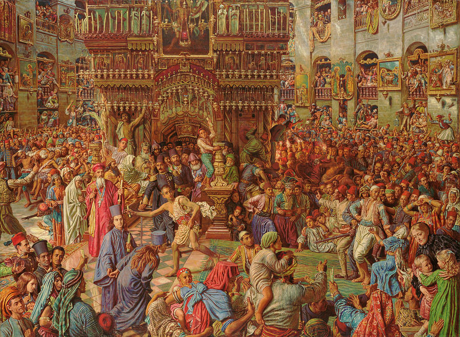 William Holman Hunt Painting - The Miracle of the Sacred Fire, Church of the Holy Sepulchre by William Holman Hunt