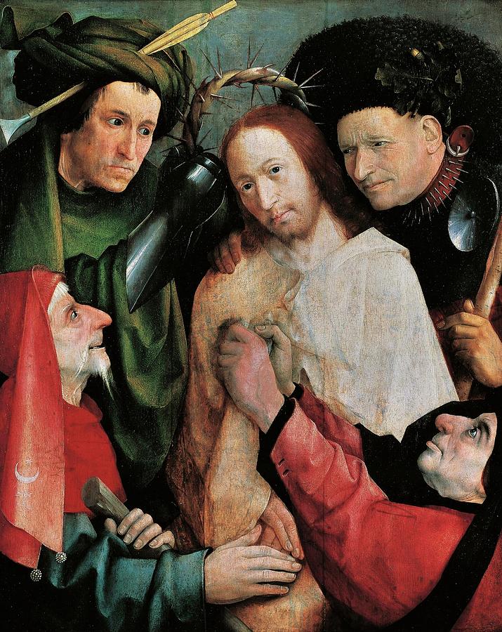 The Mocking of Christ -The Crowning with Thorns-, 1490-1500, Oil on table, 7... Painting by Hieronymus Bosch -c 1450-1516-
