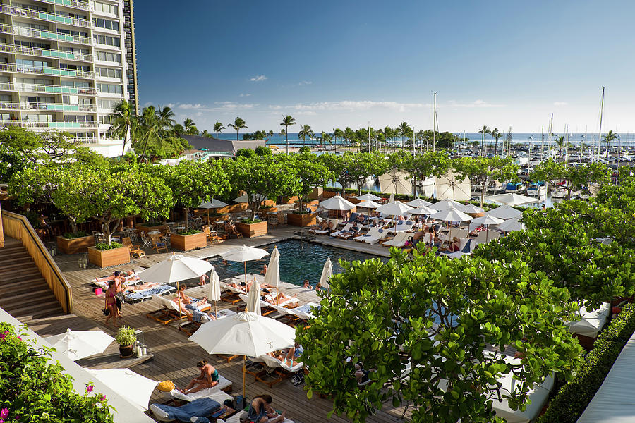 Pool at the Elks Lodge Waikiki Tote Bag by David L Moore - Fine Art America