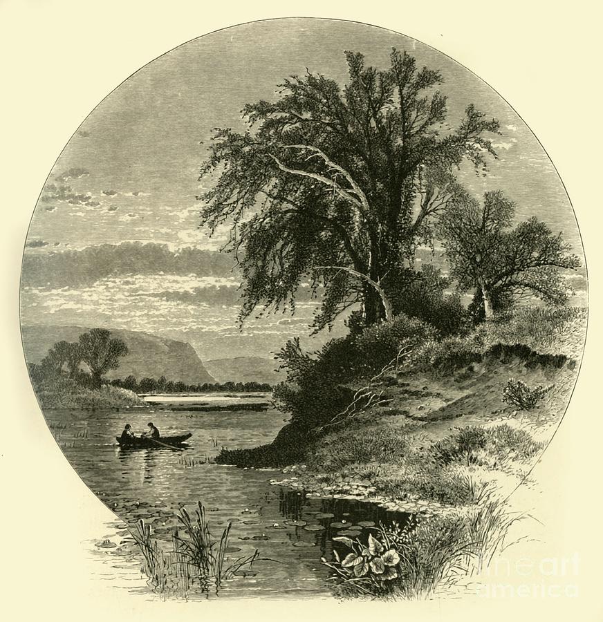 The Mohawk River Drawing by Print Collector