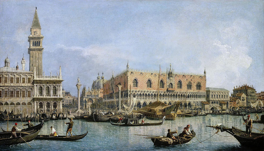Canaletto Painting - The Molo, Seen from the Bacino di San Marco by Canaletto