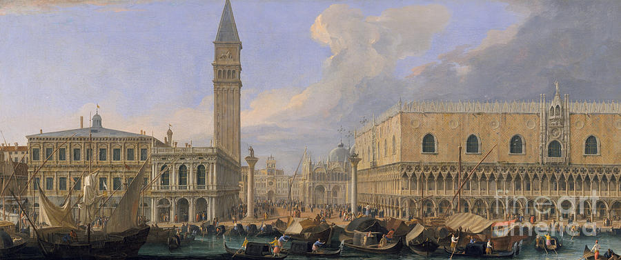 The Molo, Venice, From The Bacino Di San Marco, C.1709 Painting by Luca Carlevaris