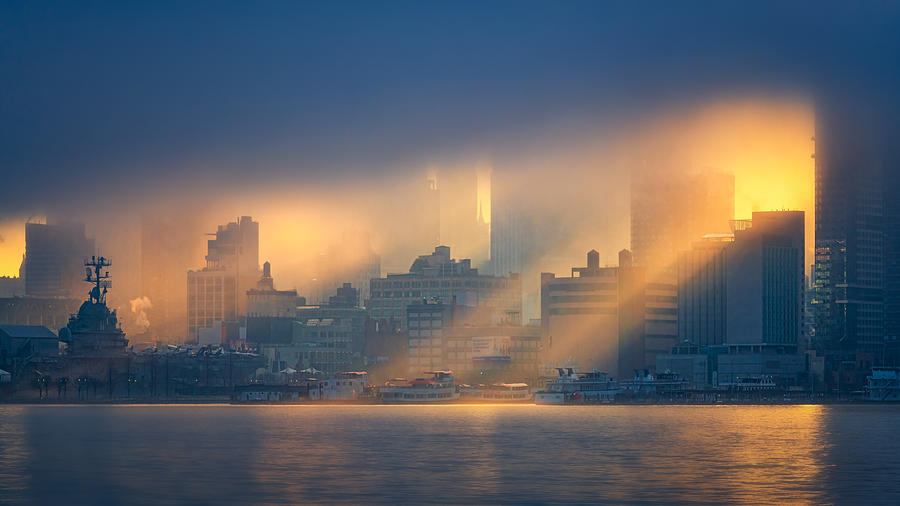 New York City Photograph - The Moment The Sun Shines Through by Jianping Yang