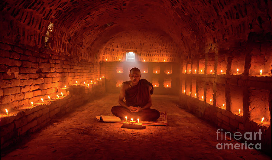 The Monk In Bagan Myanmar Photograph by Tanakorn Pussawong