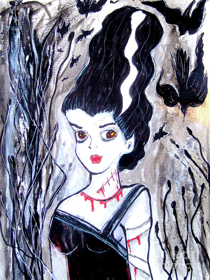 The Monsters Wife Mixed Media by Sandy DeLuca