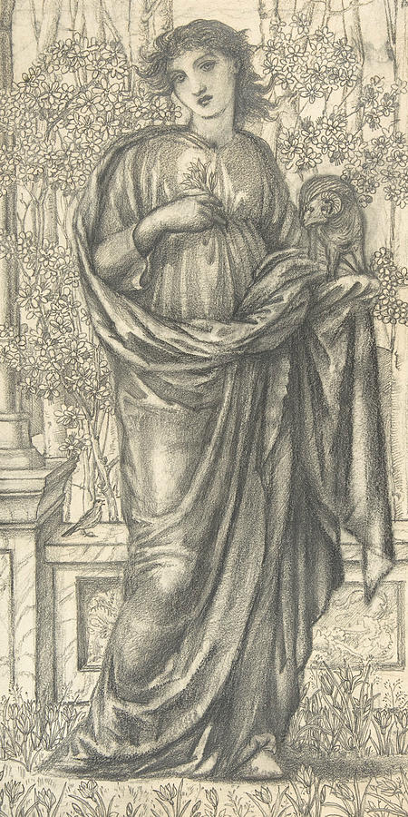 The Month of March Drawing by Edward Burne-Jones