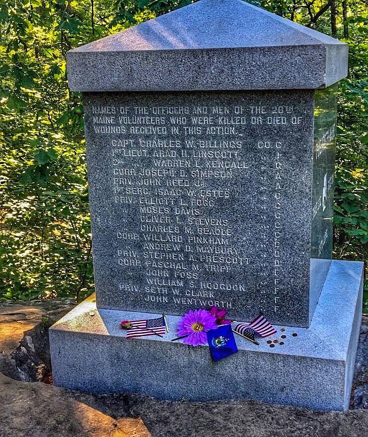 The Monument To The 20th Maine Gettysburg Battlefield Photograph By ...