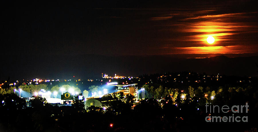 The Moon and Autzen Stadium by Michael Cross The Moon and Autzen Stadium by Michael Cross