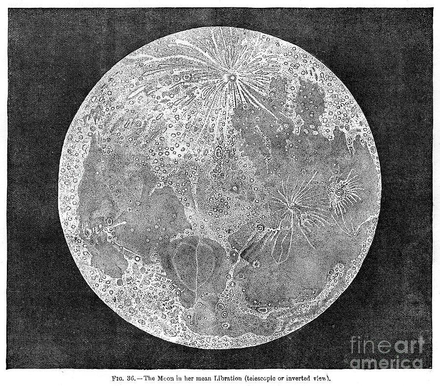 The Moon Engraving 1878 Digital Art by Thepalmer
