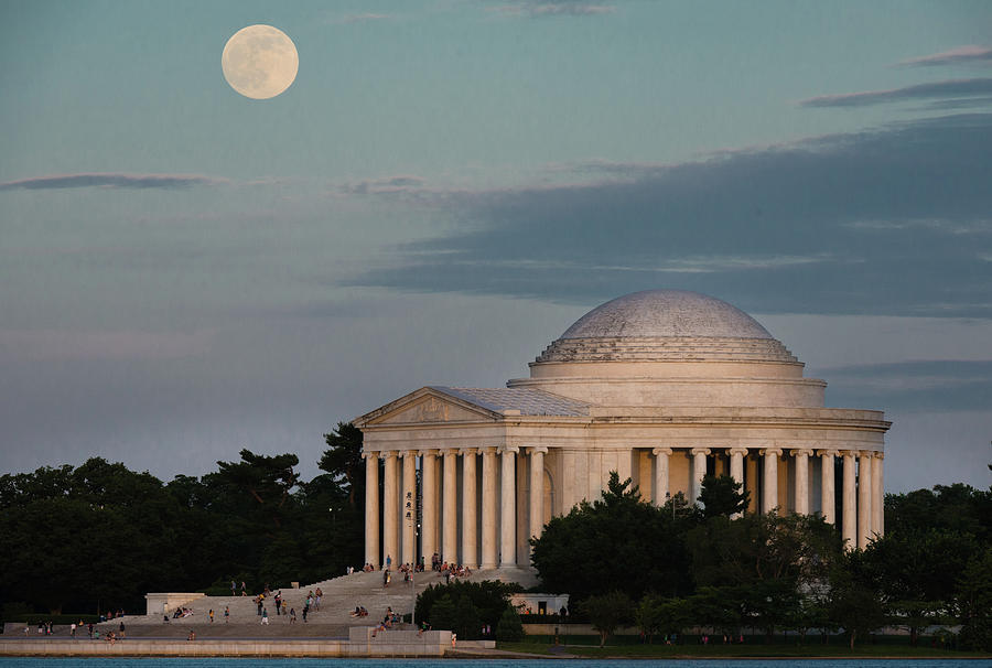The Moon Is Pictured Rising Photograph by The Washington Post