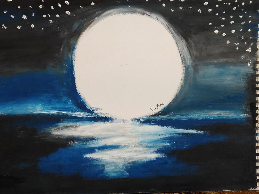 The Moon Drawing by Mona Elnour