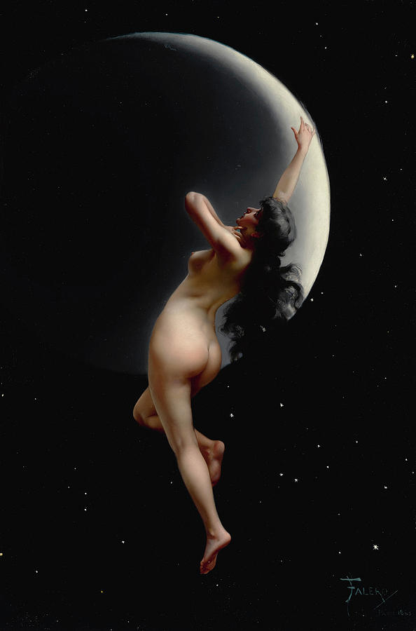 Fantasy Painting - The Moon Nymph - Night by Luis Ricardo Falero