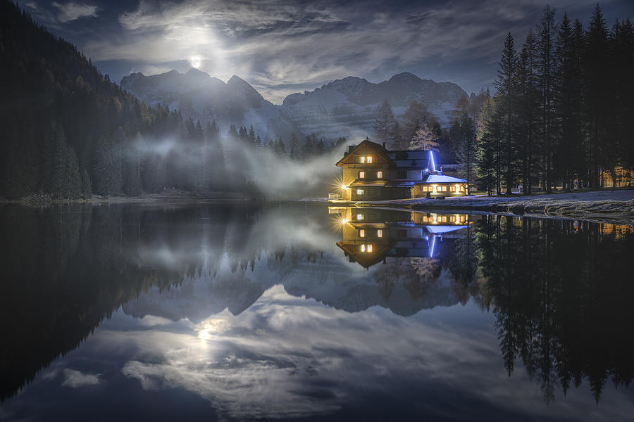 The Moon Rises From The Mountain Photograph by Alberto Ghizzi Panizza