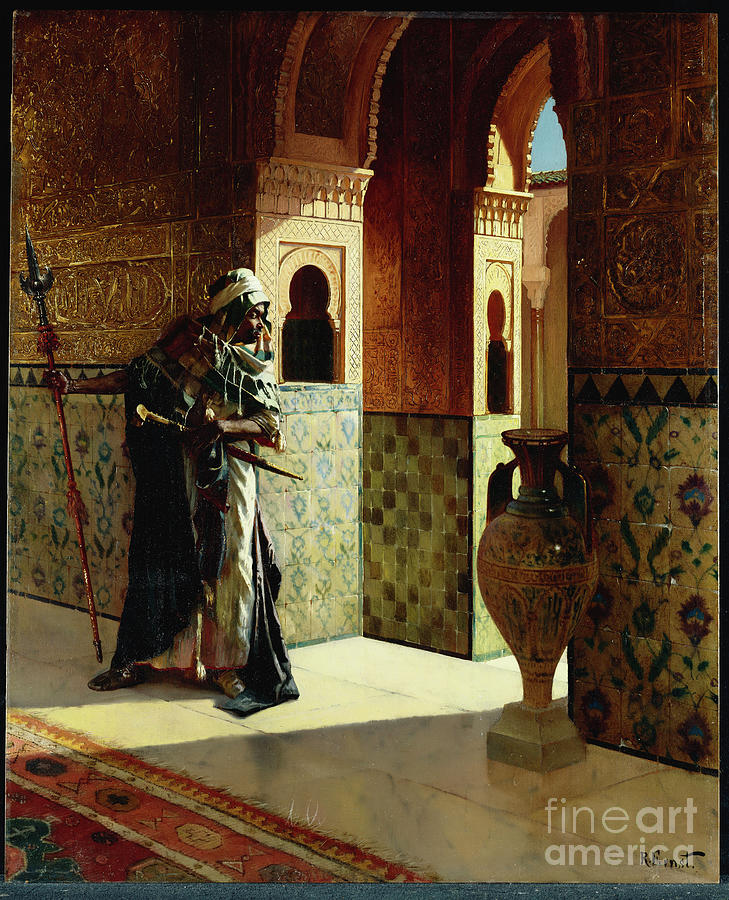 The Moorish Guard, The Alhambra Painting by Rudolphe Ernst