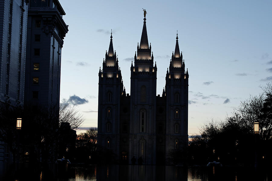 The Mormon Temple is Shown at Temple Photograph by Mike Blake - Fine ...