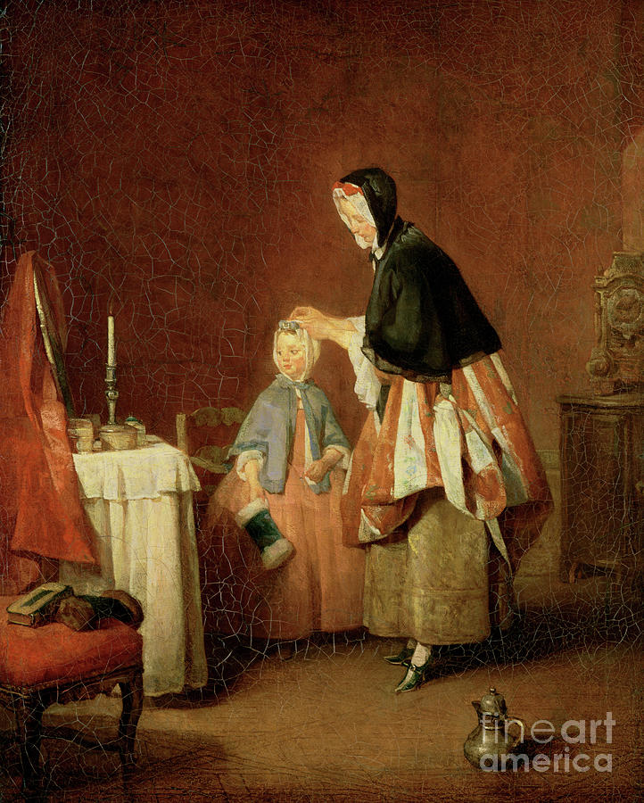 The Morning Toilet Painting by Jean-baptiste Simeon Chardin