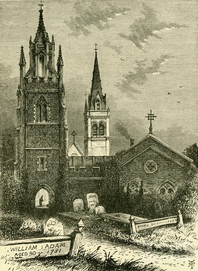 The Mortuary Chapel And New Church Drawing by Print Collector