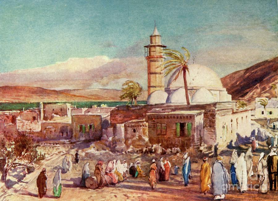 The Mosque At Tiberias And The Lake Drawing by Print Collector
