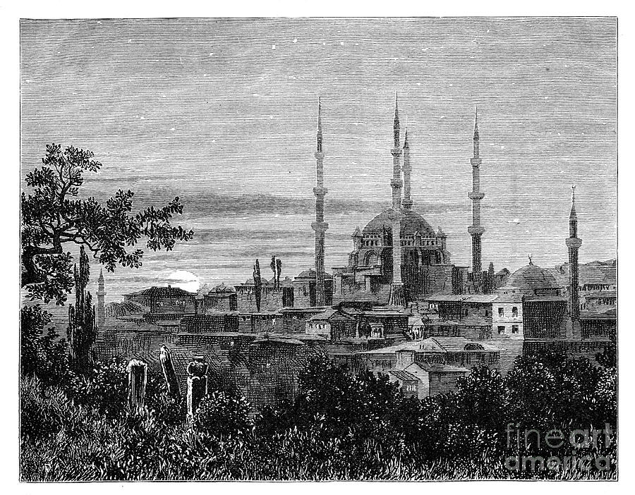 The Mosque Of Selim II At Adrianople Drawing by Print Collector