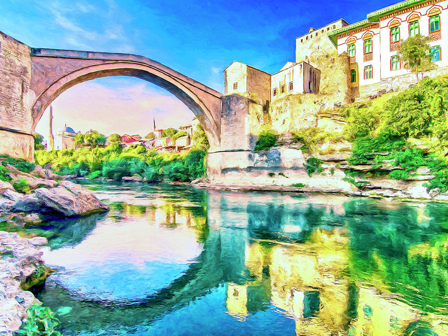 The Mostar Bridge Painting by Dominic Piperata