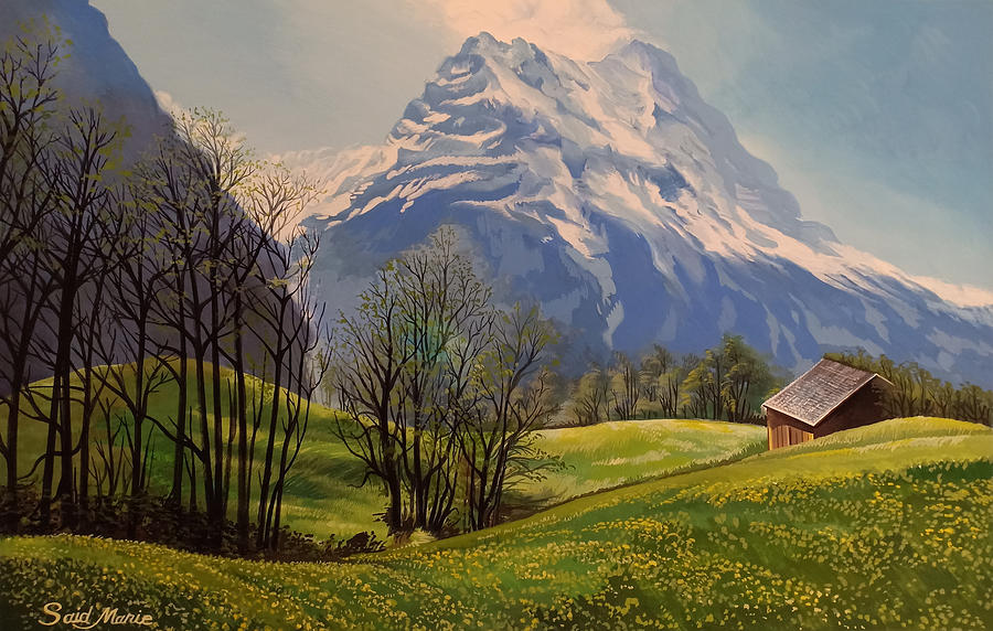 Mountain Painting - The Mountain by Said Marie Mountain Painting - The Mountain by Said Marie