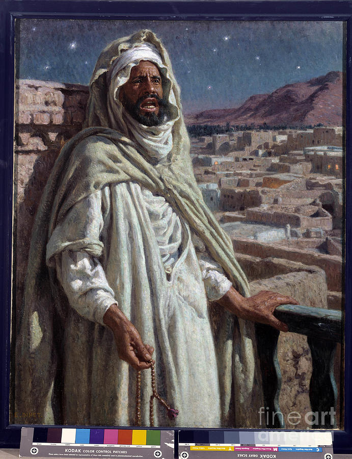 The Muezzin, A Member Of The Mosque Calling For Prayer Painting by Alphonse Etienne Dinet