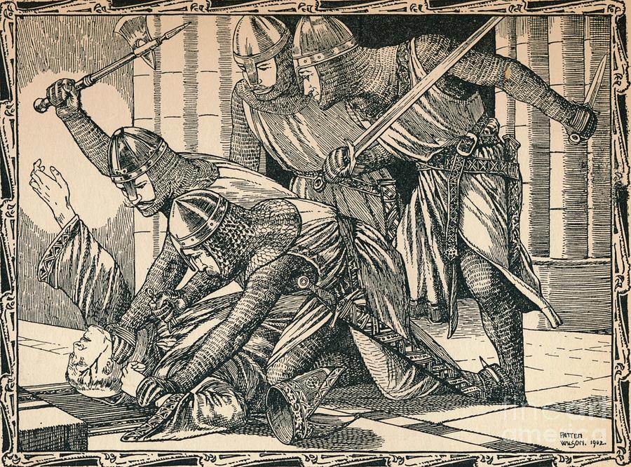 The Murder Of Thomas A Becket, 1902 Drawing by Print Collector