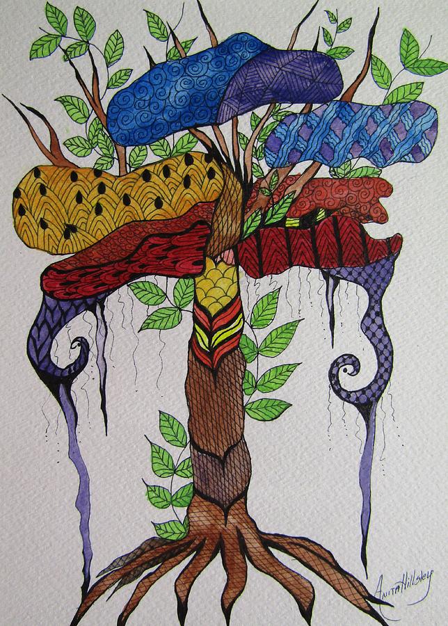 The Mushroom Tree Painting by Anita Hillsley