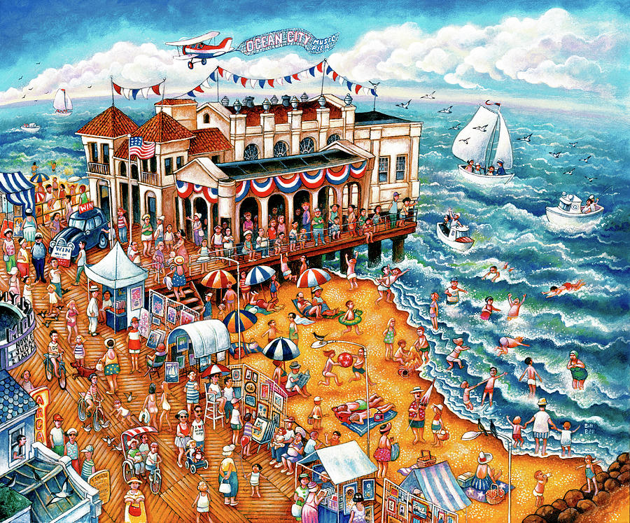 Boat Painting - The Music Pier by Bill Bell