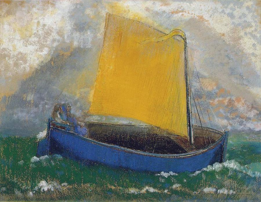 Odilon Redon Painting - The Mysterious Boat, 1890-95 by Odilon Redon