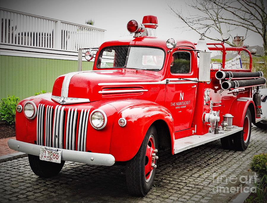 The Nantucket Fire Truck Photograph by Karen Velsor