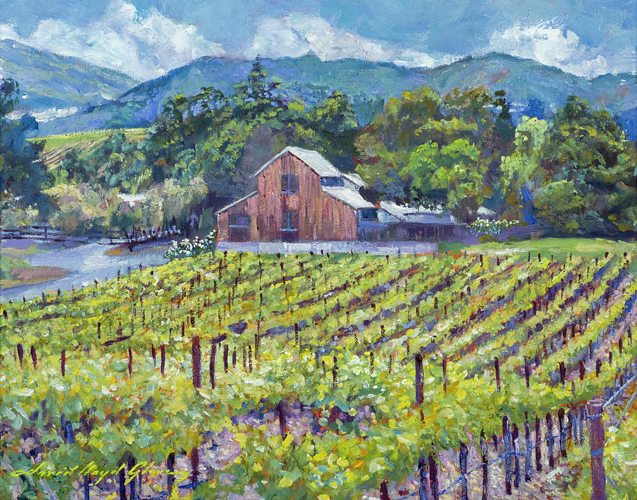 The Napa Winery Barn Painting by David Lloyd Glover