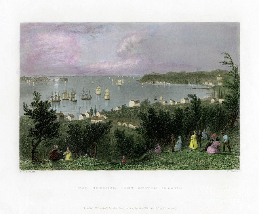 New York City Drawing - The Narrows As Seen From Staten Island by Print Collector