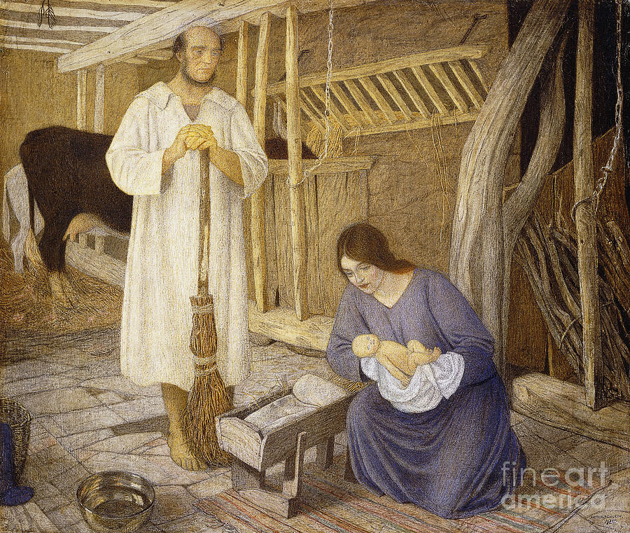 Madonna Painting - The Nativity, 1925 by Arthur Joseph Gaskin