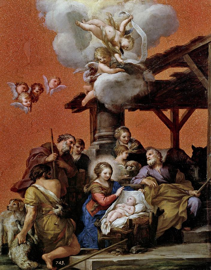 The Nativity, ca. 1658, Italian School, Oil, 51 cm x 40 cm, P00121. JESUS. Painting by Pietro da Cortona -c 1596-1669-