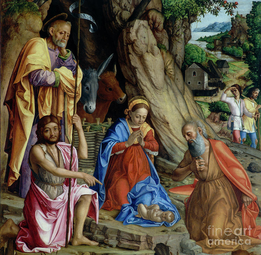 The Nativity, Detail By Gerolamo Dai Libri Painting by Gerolamo Dai Libri
