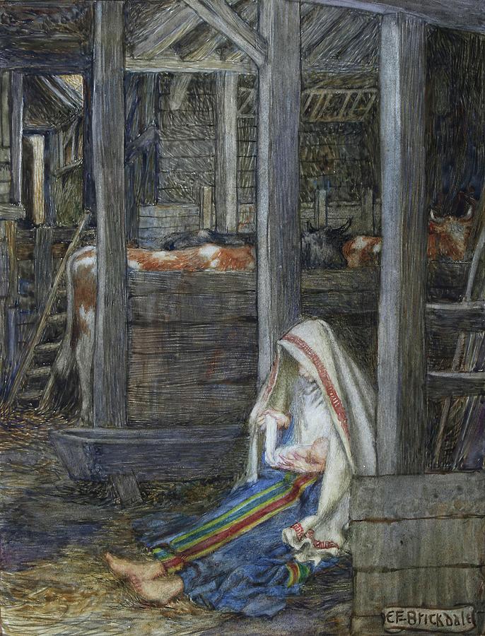 Cow Painting - The Nativity by Eleanor Fortescue-brickdale