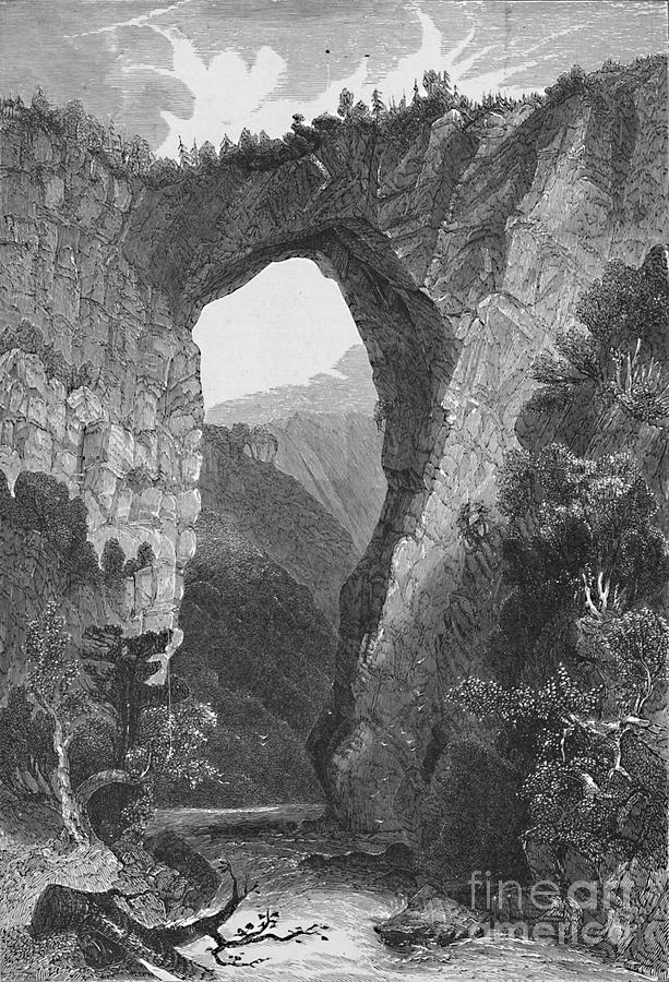 The Natural Bridge Drawing by Print Collector