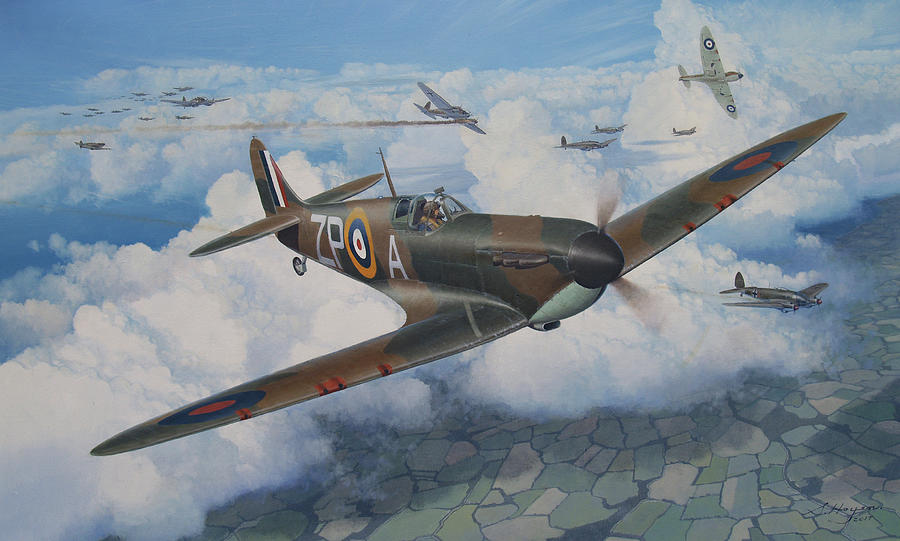 Spitfire Painting - The Natural Leader by Steven Heyen