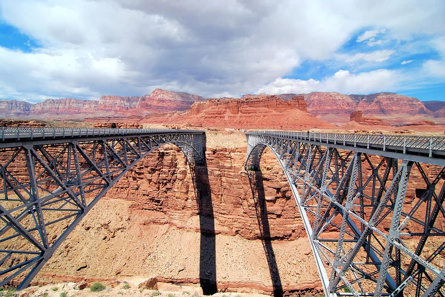 The Navajo Bridge Over The Colorado River And Marble Canyon In Arizona ...