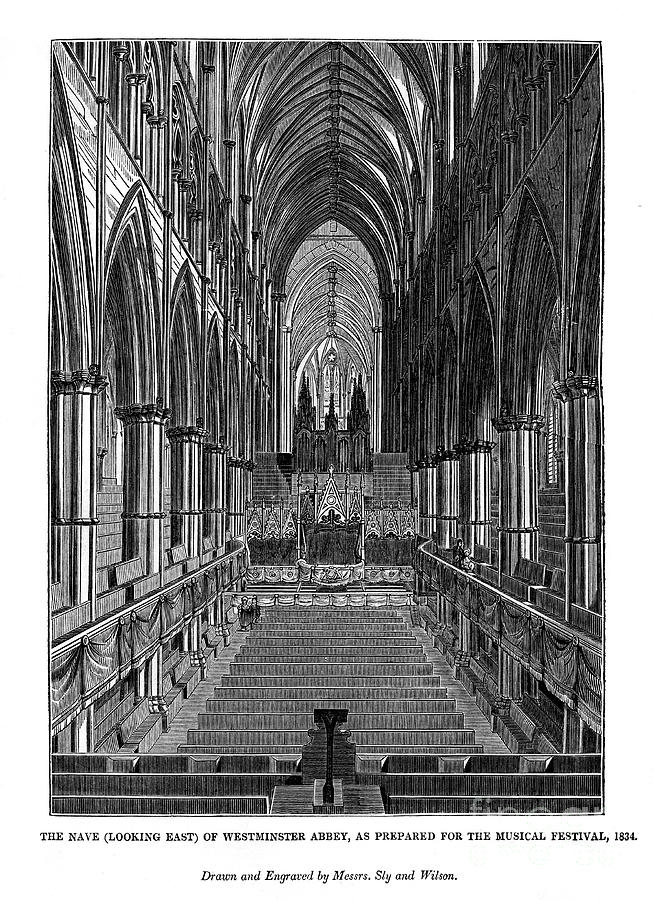 The Nave Looking East Of Westminster Drawing by Print Collector