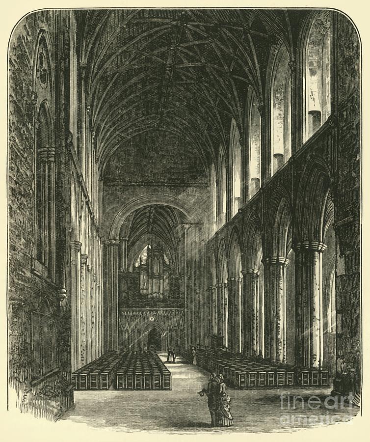 The Nave Drawing by Print Collector