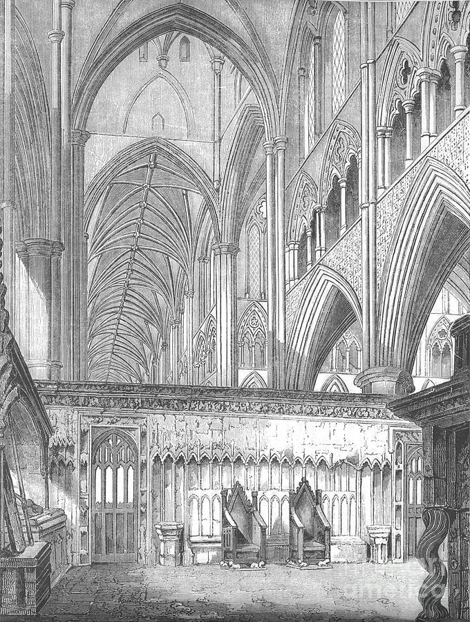 The Nave, Westminster Abbey, Looking Drawing by Print Collector